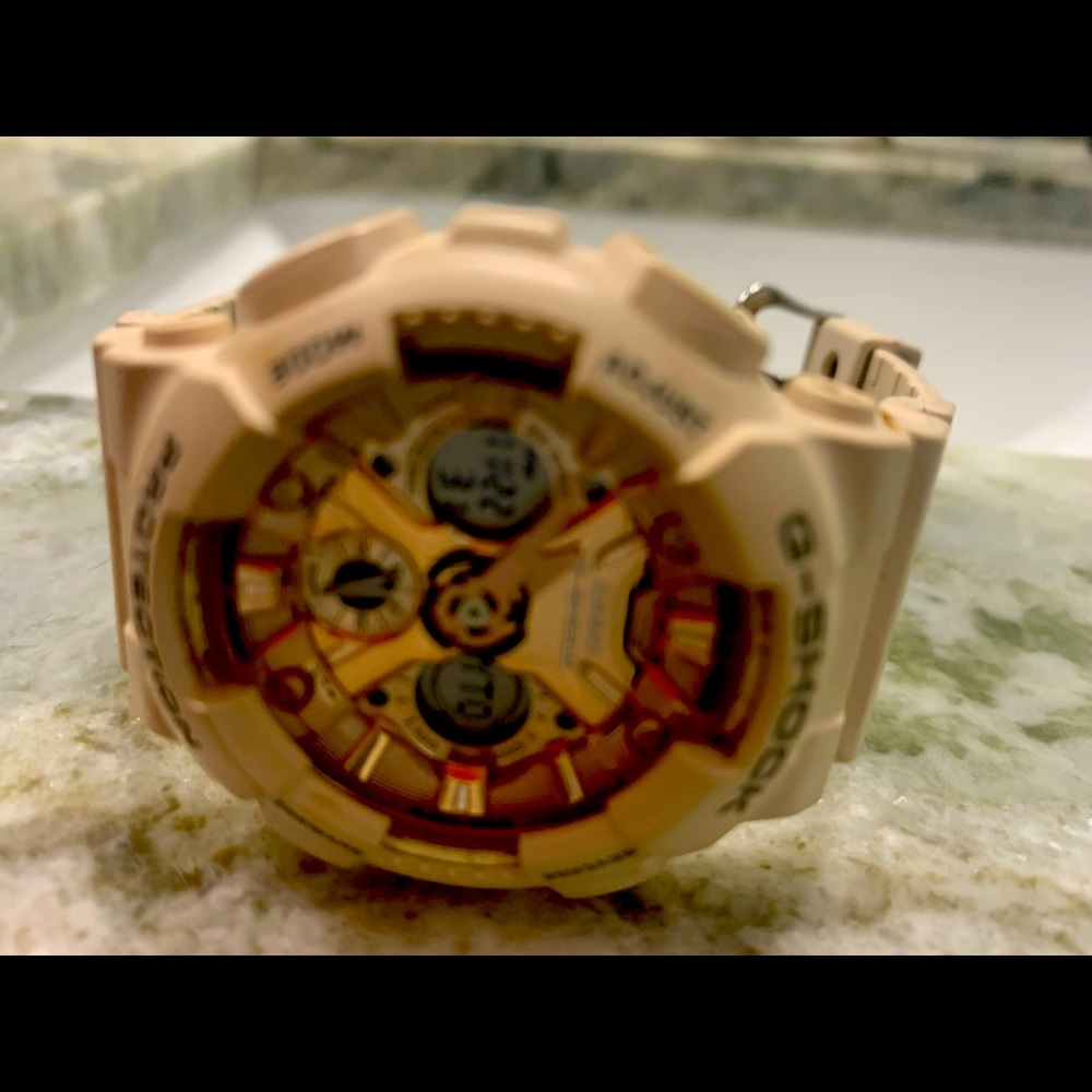 Rose gold pink G-shock watch